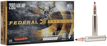 Trophy Copper, 280 Ackley Improved, 140 Grain, Trophy Copper, 3075 fps