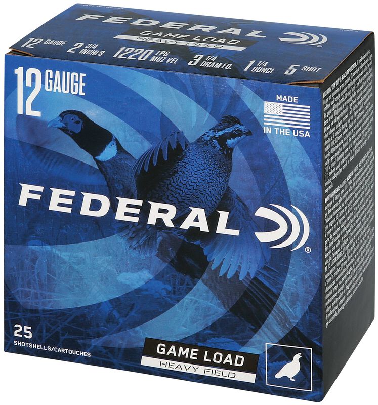 Game Load Upland Heavy Field, 12 Gauge, 5 Shot, 2-3/4 in, 1 1/4 oz, 1220 fps