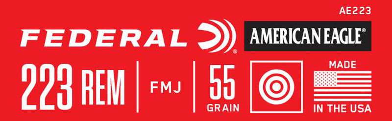 American Eagle Rifle, 223 Rem, 55 Grain, Full Metal Jacket, 3240 fps