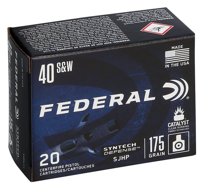 Syntech Defense, 40 S&amp;W, 175 Grain, Segmented Hollow Point, 1000 fps
