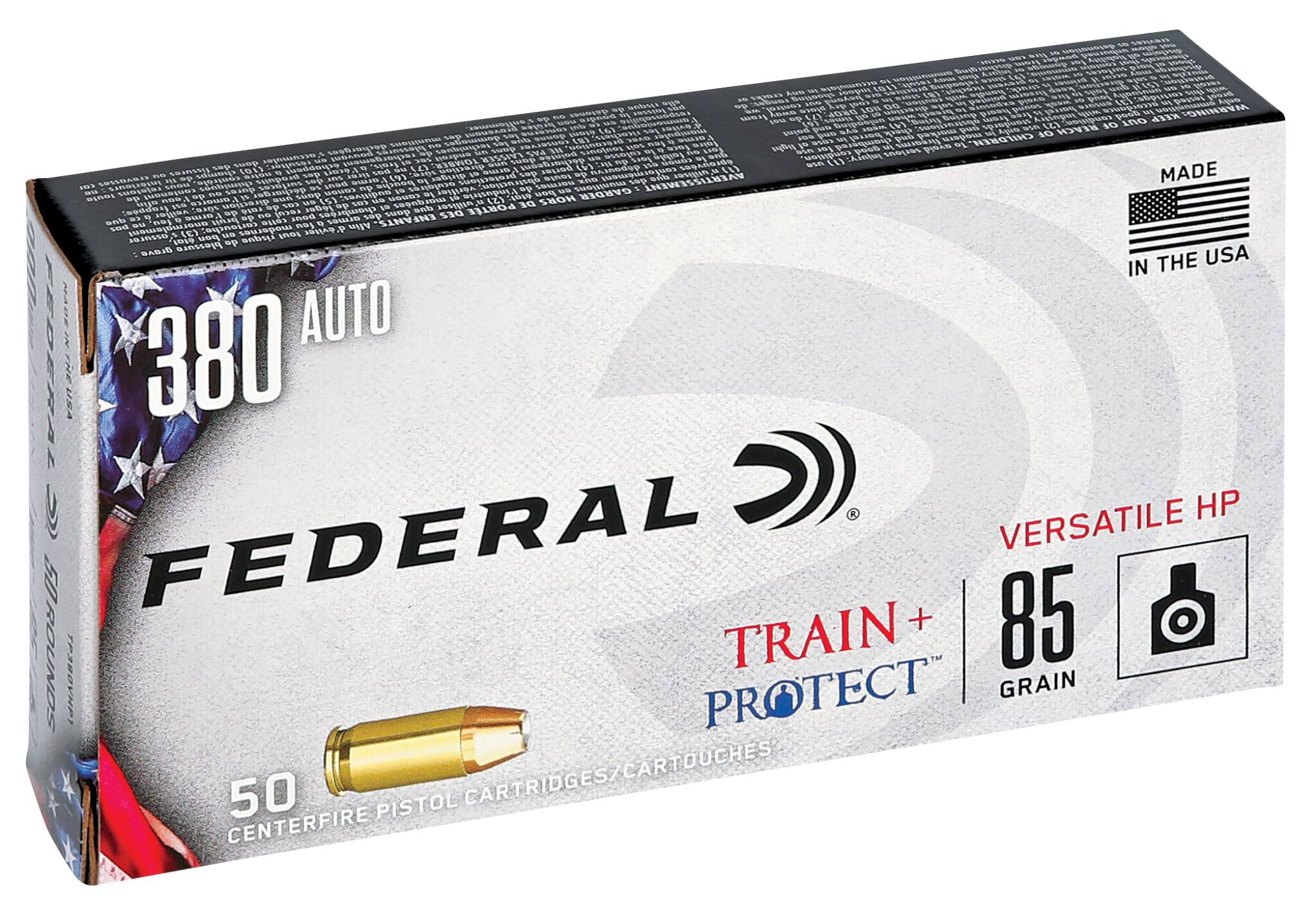 Federal 380 ACP 85gr Train + Protect VHP – Reliable .380 ACP Training and Defense Ammo, 1000 fps, 50 Rounds - Image 2