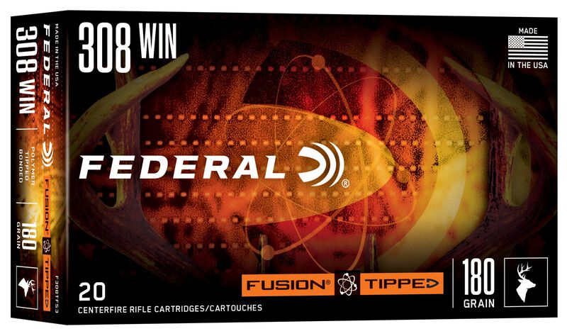 Fusion Tipped Rifle, 308 Win, 180 Grain, Fusion Tipped, 2600 fps