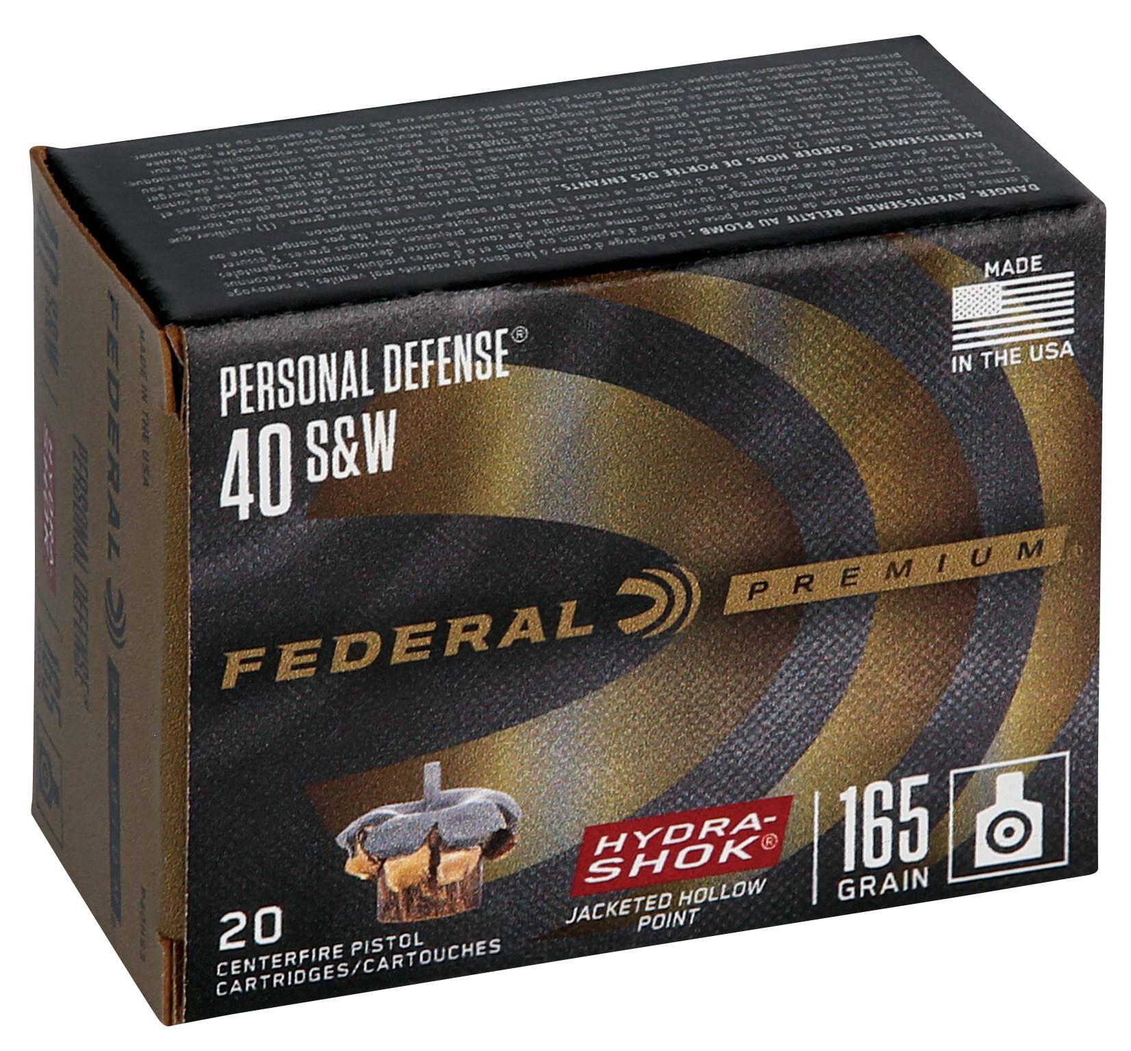 Federal 40 S&W 165gr Hydra-Shok – Reliable .40 S&W Defense Ammo, 980 fps, 20 Rounds 2 Federal 40 S&W 165gr Hydra-Shok – Reliable .40 S&W Defense Ammo, 980 fps, 20 Rounds - Image 2