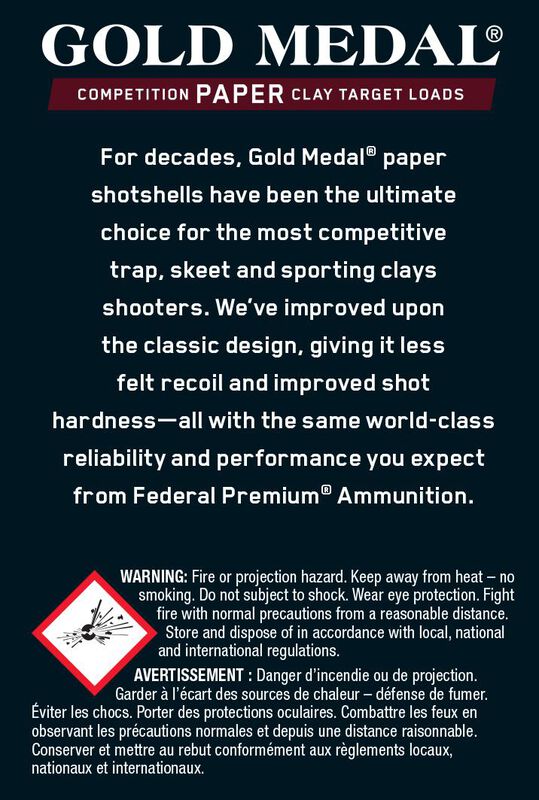 Gold Medal Paper, 20 Gauge, 8 Shot, 2-3/4 in, 7/8 oz, 1250 fps