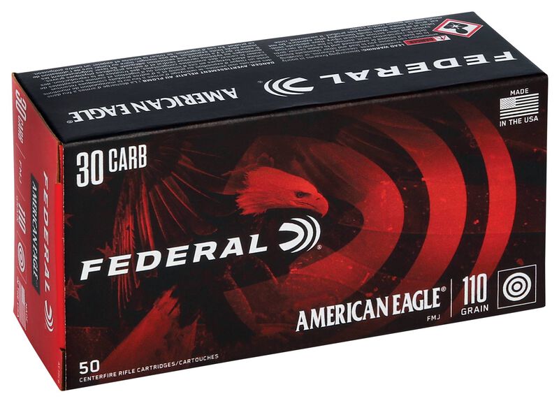 American Eagle Rifle, 30 Carbine, 110 Grain, Full Metal Jacket, 1990 fps