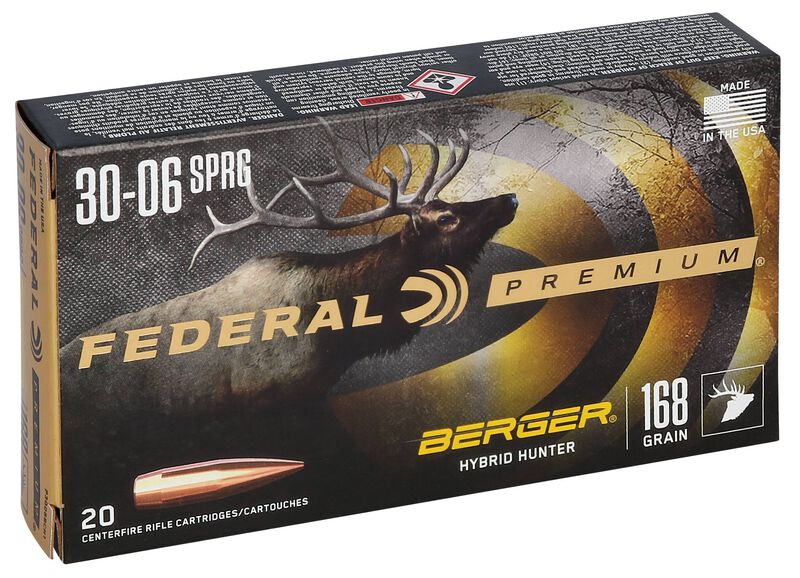 Berger Hybrid Hunter, 30-06 Springfield, 168 Grain, Berger Hybrid, 2800 fps