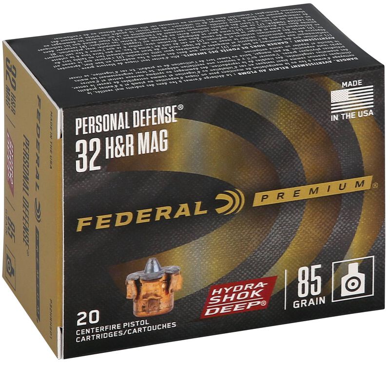 Personal Defense Hydra-Shok Deep, 32 H&amp;R Magnum, 85 Grain, Hydra-Shok Deep Jacketed Hollow Point, 1025 fps