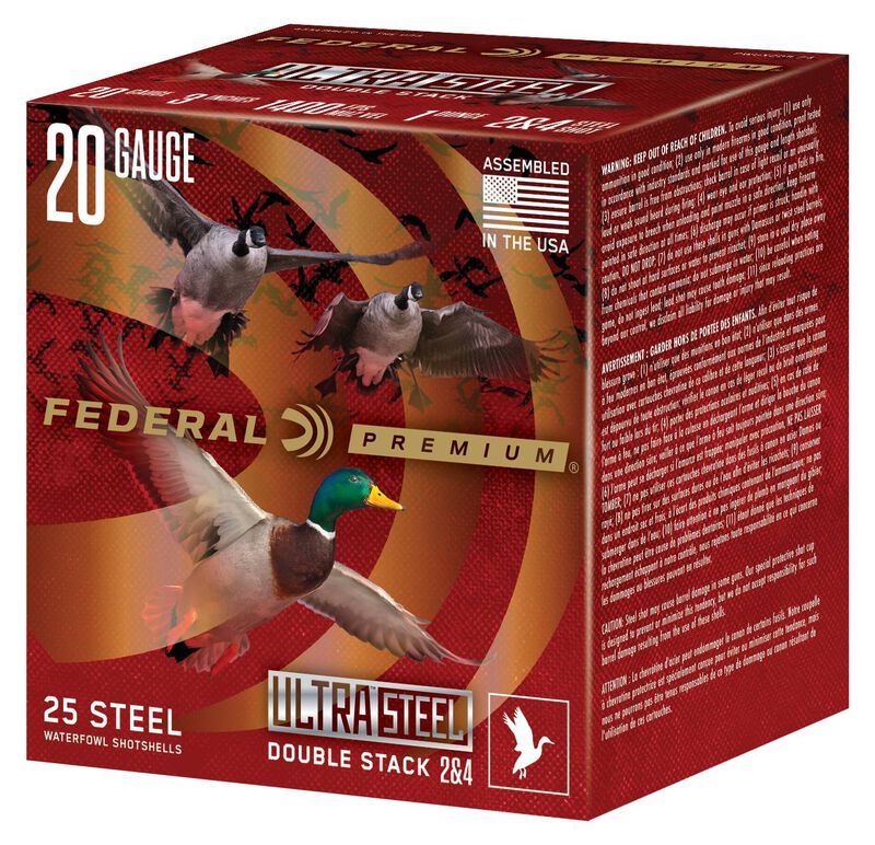 Ultra Steel, 20 Gauge, 2 and 4 Shot, 3 in, 1 oz, 1400 fps