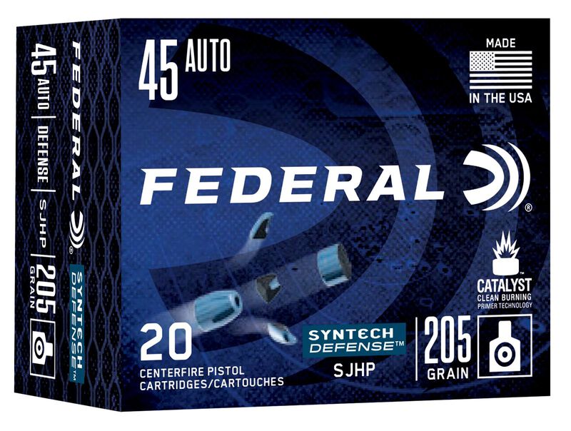 Syntech Defense, 45 Auto, 205 Grain, Segmented Hollow Point, 970 fps