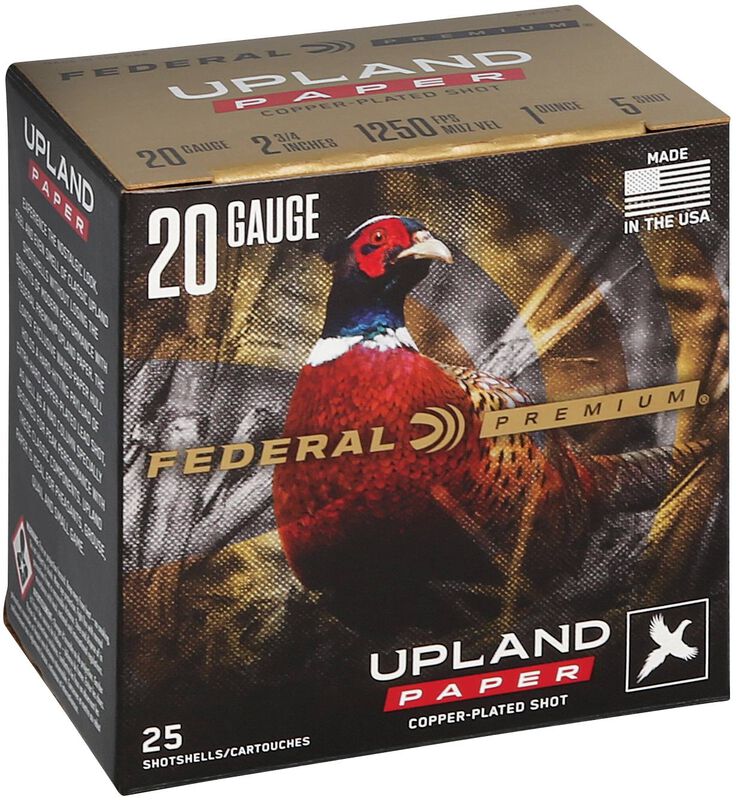 Upland Paper, 20 Gauge, 5 Shot, 2-3/4 in, 1 oz, 1250 fps