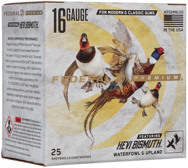 Premium HEVI-Bismuth, 16 Gauge, 5 Shot, 2-3/4 in, 1 oz, 1400 fps