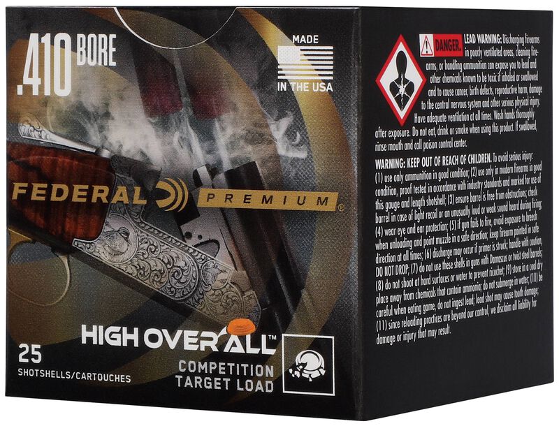 High Over All, 410 Bore, 9 Shot, 2-1/2 in, 1/2 oz, 1275 fps