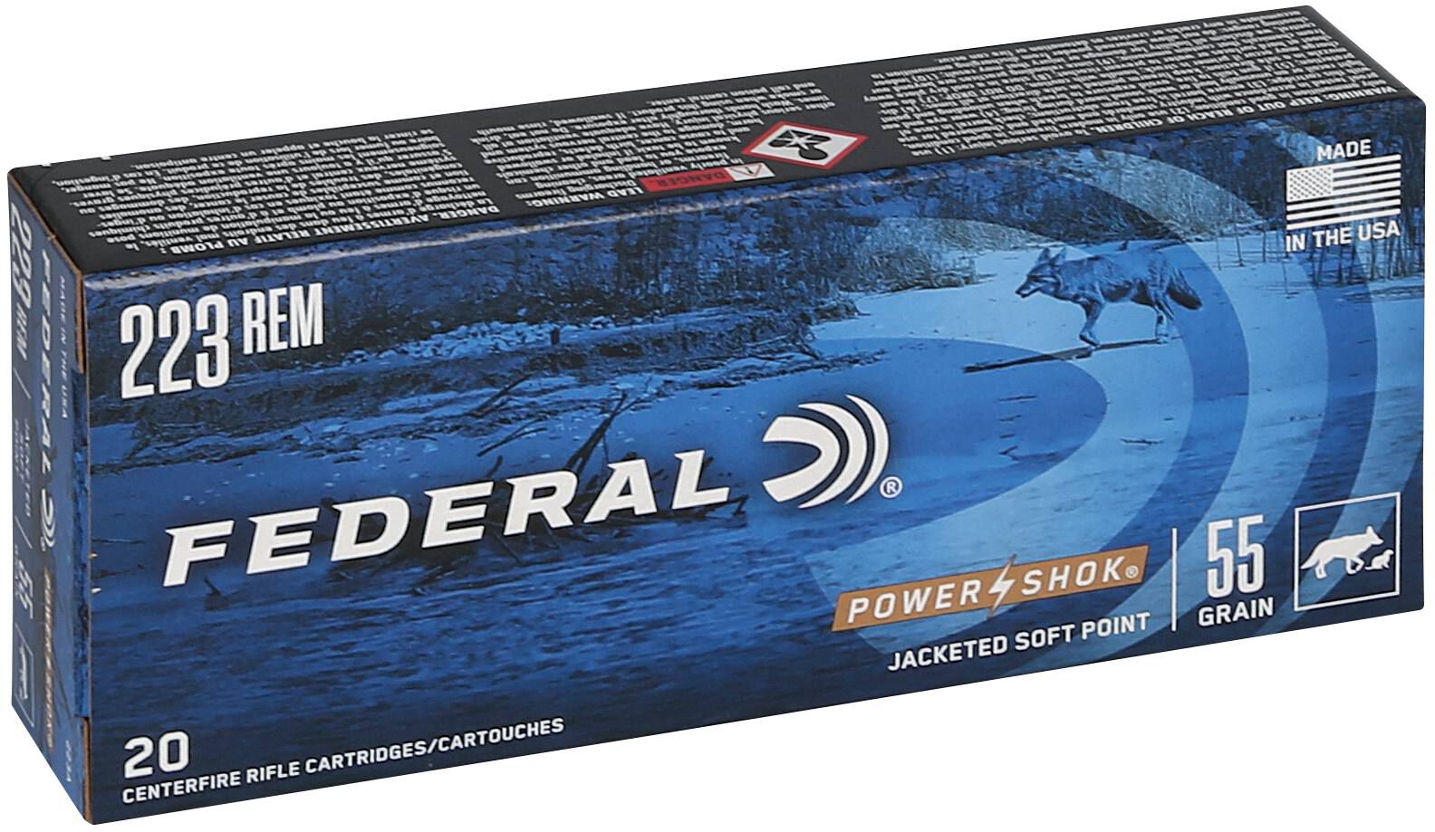 Buy Power-Shok Rifle 223 Rem Ammo | 55 Grain, 3240 FPS | Federal