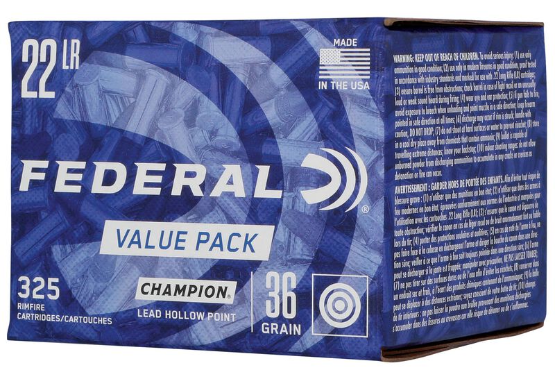 Champion Training - Rimfire, 22 LR, 36 Grain, Lead Hollow Point, 1260 fps