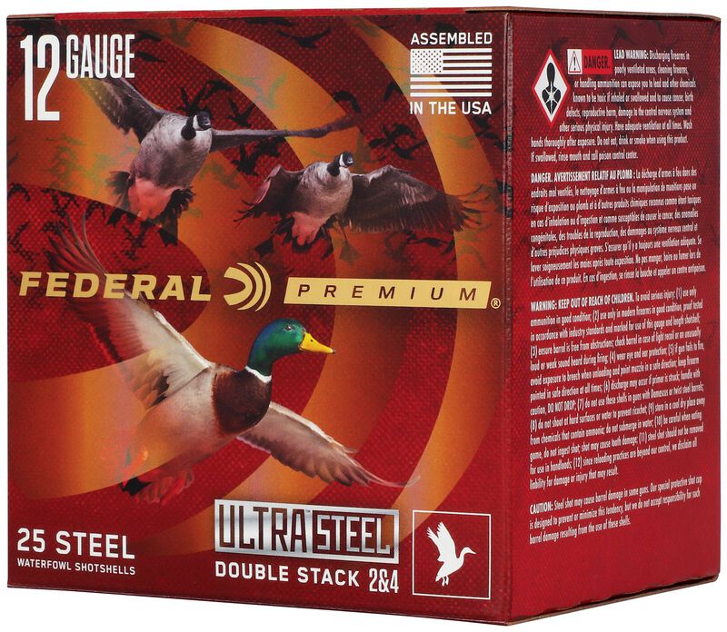 Ultra Steel, 12 Gauge, 2 and 4 Shot, 3-1/2 in, 1 1/2 oz, 1500 fps