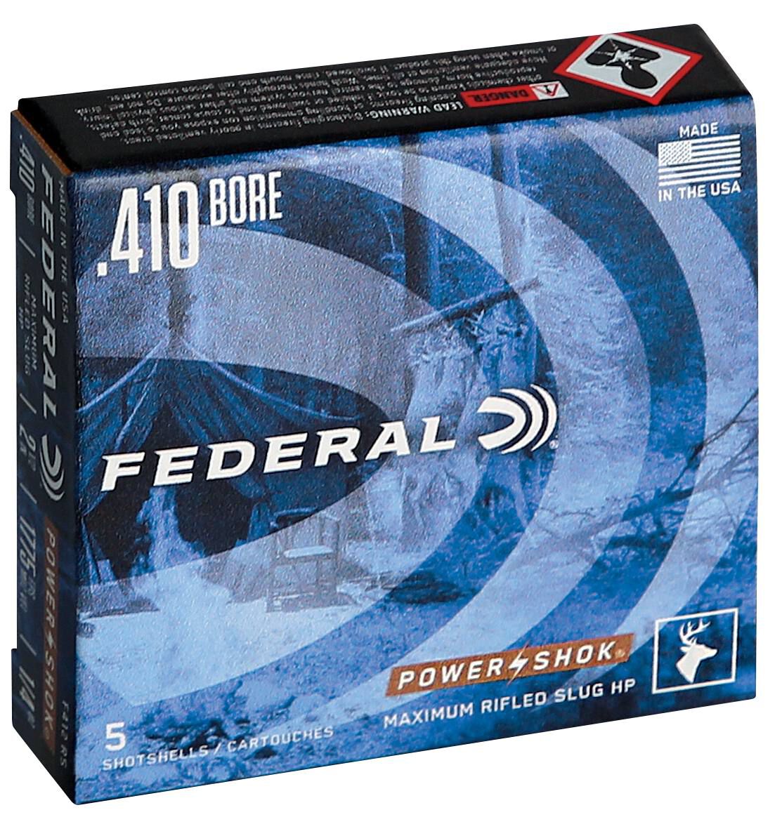 Federal Power-Shok 410 Rifled Slug HP 2-1/2in 1/4oz – Handy Light-Recoil Slug, 5 Rounds 3 Federal Power-Shok 410 Rifled Slug HP 2-1/2in 1/4oz – Handy Light-Recoil Slug, 5 Rounds - Image 3
