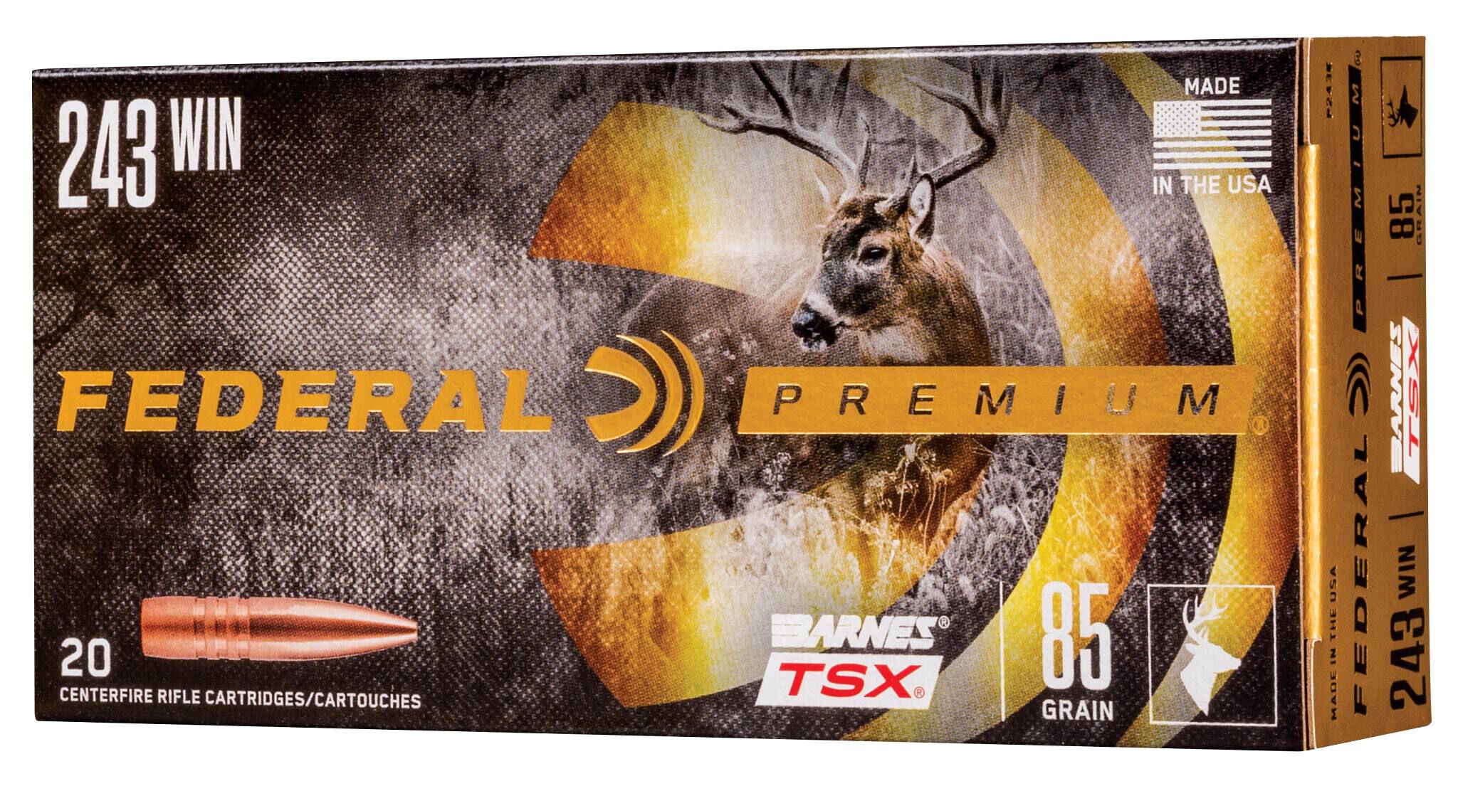 Federal 243 85gr Barnes TSX – Powerful .243 Win Deer Hunting Ammo, 3200 fps, 20 Rounds - Image 2