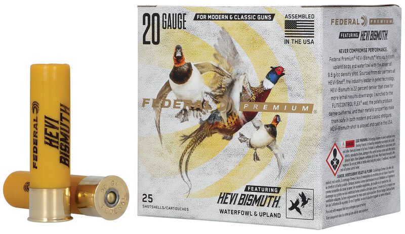 Premium HEVI-Bismuth, 20 Gauge, 5 Shot, 3 in, 1 1/8 oz, 1350 fps
