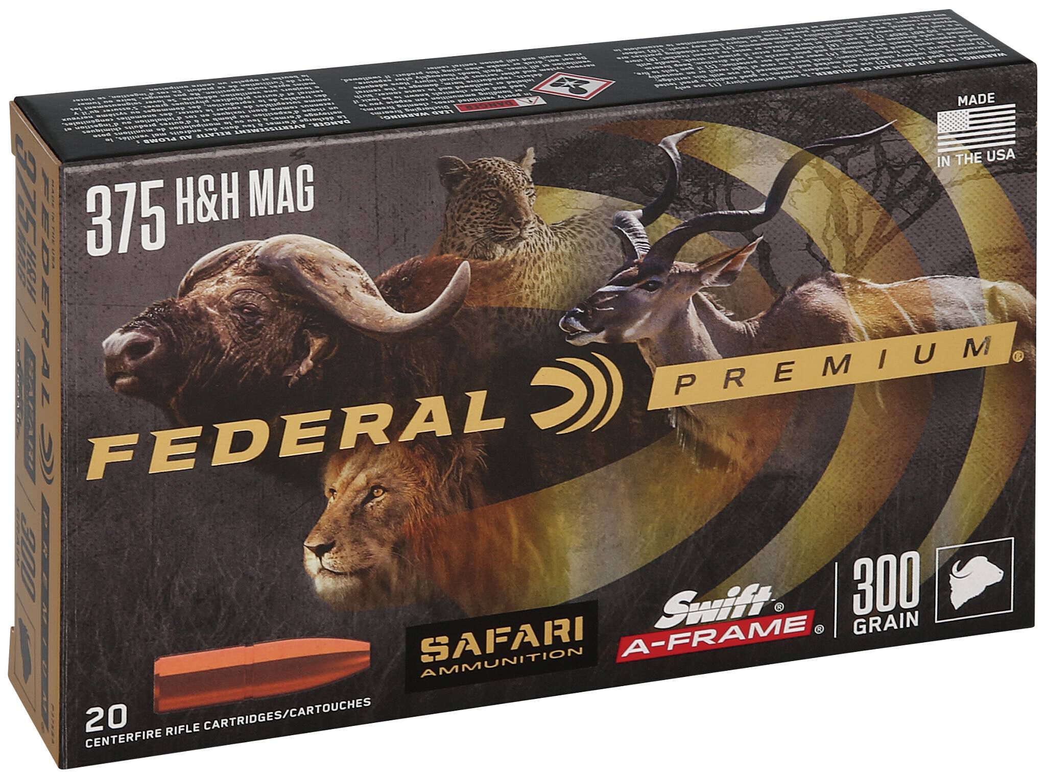 Buy Safari Swift A-Frame 375 H&H Magnum Ammo | 300 Grain