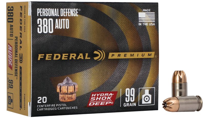 Personal Defense Hydra-Shok Deep, 380 Auto, 99 Grain, Hydra-Shok Deep Jacketed Hollow Point, 975 fps