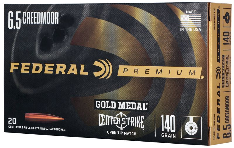 Gold Medal CenterStrike, 6.5 Creedmoor, 140 Grain, Centerstrike Open Tipped Match, 2675 fps