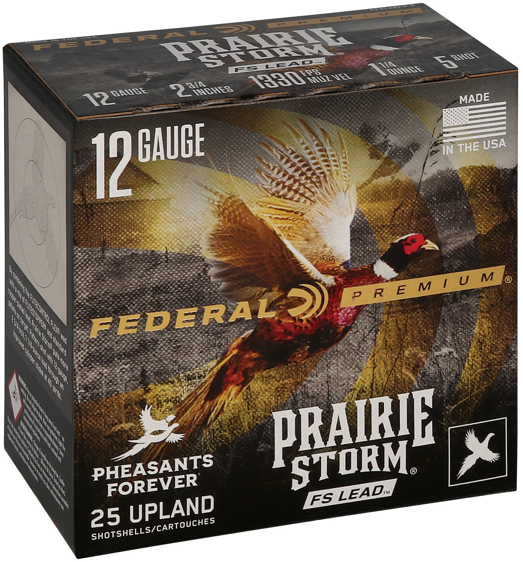 Federal 12 ga 1-1/4oz #5 Prairie Storm – Powerful 12 Gauge Upland Loads, 1330 fps, 25 Rounds 2 Federal 12 ga 1-1/4oz #5 Prairie Storm – Powerful 12 Gauge Upland Loads, 1330 fps, 25 Rounds - Image 2
