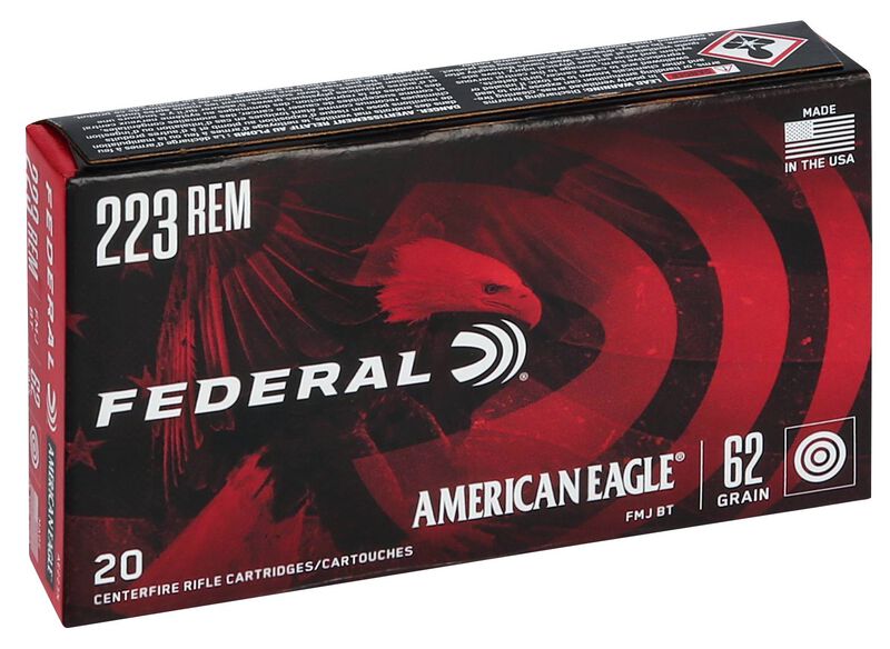 American Eagle Rifle, 223 Rem, 62 Grain, Full Metal Jacket Boat-Tail, 3020 fps