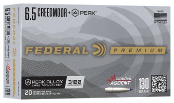 Terminal Ascent, 6.5 Creedmoor +Peak, 130 Grain, Terminal Ascent, 3100 fps