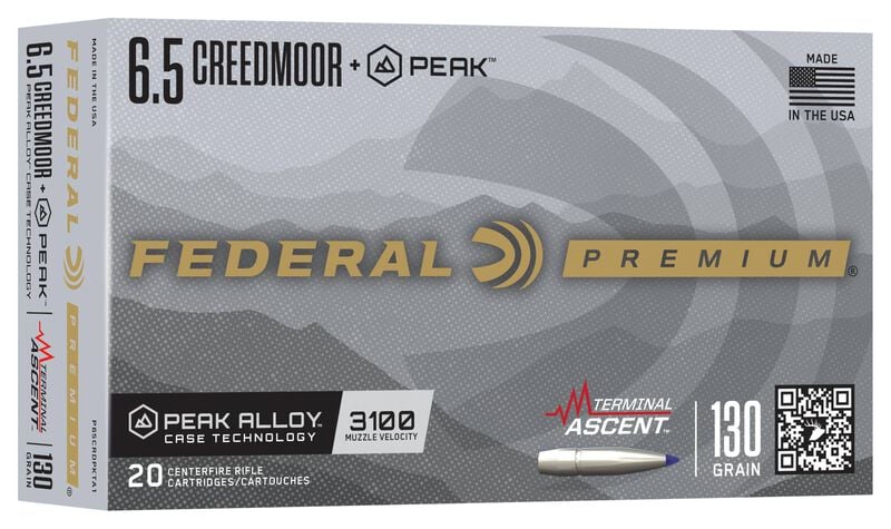 Terminal Ascent, 6.5 Creedmoor +Peak, 130 Grain, Terminal Ascent, 3100 fps