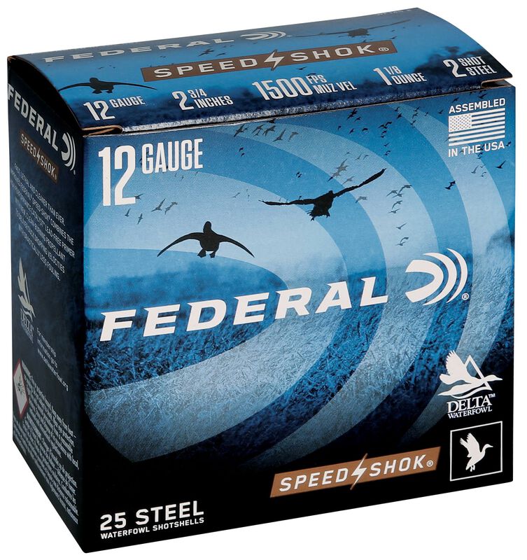Speed-Shok, 12 Gauge, 2 Shot, 2-3/4 in, 1 1/8 oz, 1500 fps