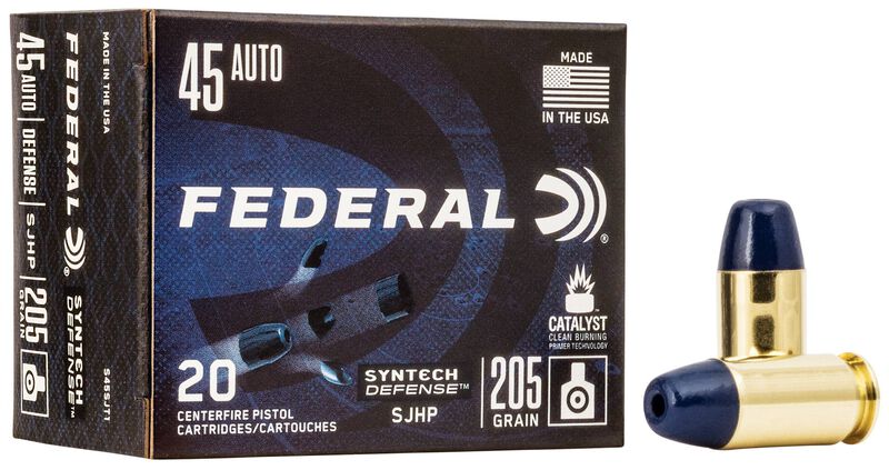 Syntech Defense, 45 Auto, 205 Grain, Segmented Hollow Point, 970 fps