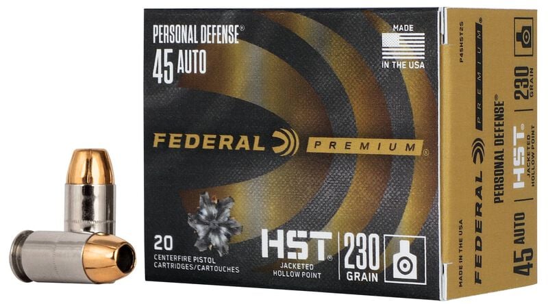 Personal Defense HST, 45 Auto, 230 Grain, HST Jacketed Hollow Point, 890 fps