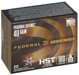 Personal Defense HST, 40 S&W, 180 Grain, HST Jacketed Hollow Point, 1010 fps
