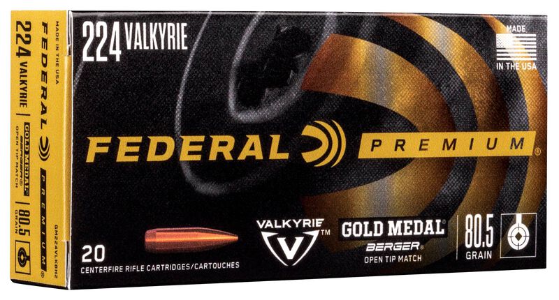 Gold Medal Berger, 224 Valkyrie, 80.5 Grain, Berger BT Target, 2925 fps