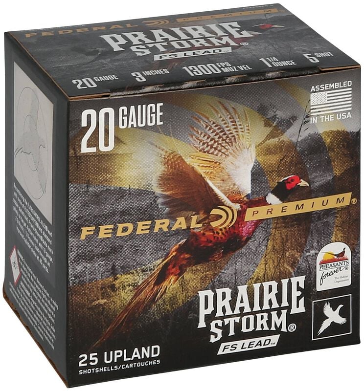 Prairie Storm FS Lead, 20 Gauge, 5 Shot, 3 in, 1 1/4 oz, 1300 fps