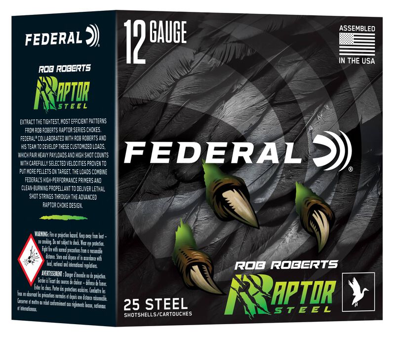 Rob Roberts Raptor Steel, 12 Gauge, 2 Shot, 3 in, 1 3/8 oz, 1400 fps