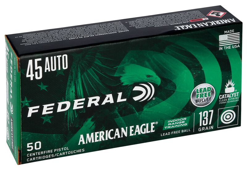 American Eagle Indoor Range Training Lead Free, 45 Auto, 137 Grain, Lead Free IRT, 1200 fps