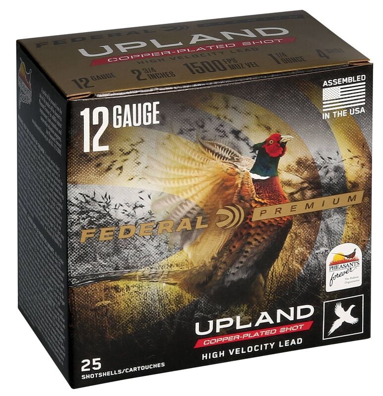 Upland Pheasants Forever High Velocity, 12 Gauge, 4 Shot, 2-3/4 in, 1 1/4 oz, 1500 fps