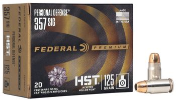 Personal Defense HST, 357 Sig, 125 Grain, HST Jacketed Hollow Point, 1360 fps