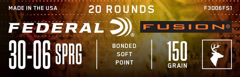 Fusion Rifle, 30-06 Springfield, 150 Grain, Fusion Soft Point, 2900 fps