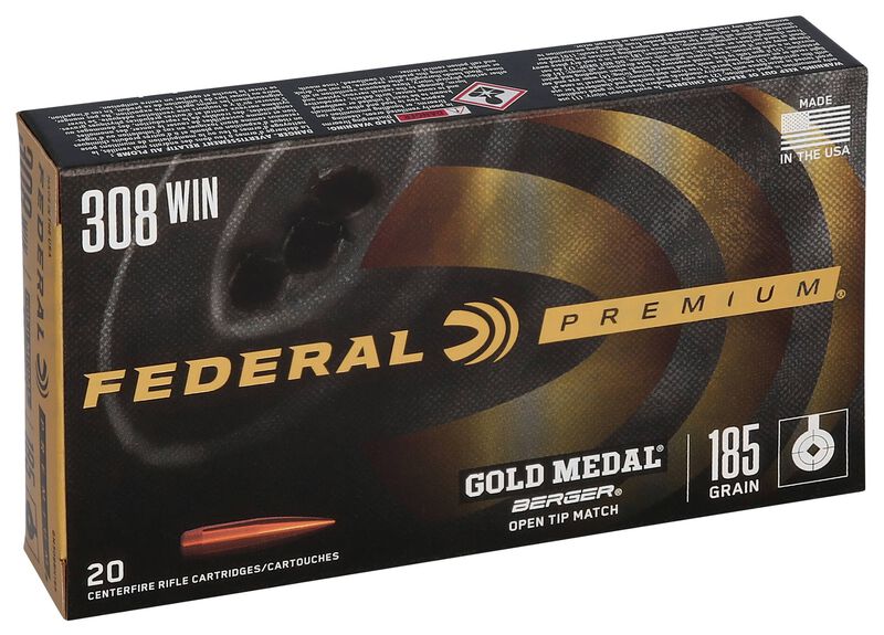 Gold Medal Berger, 308 Win, 185 Grain, Berger Jugernaught OTM, 2600 fps