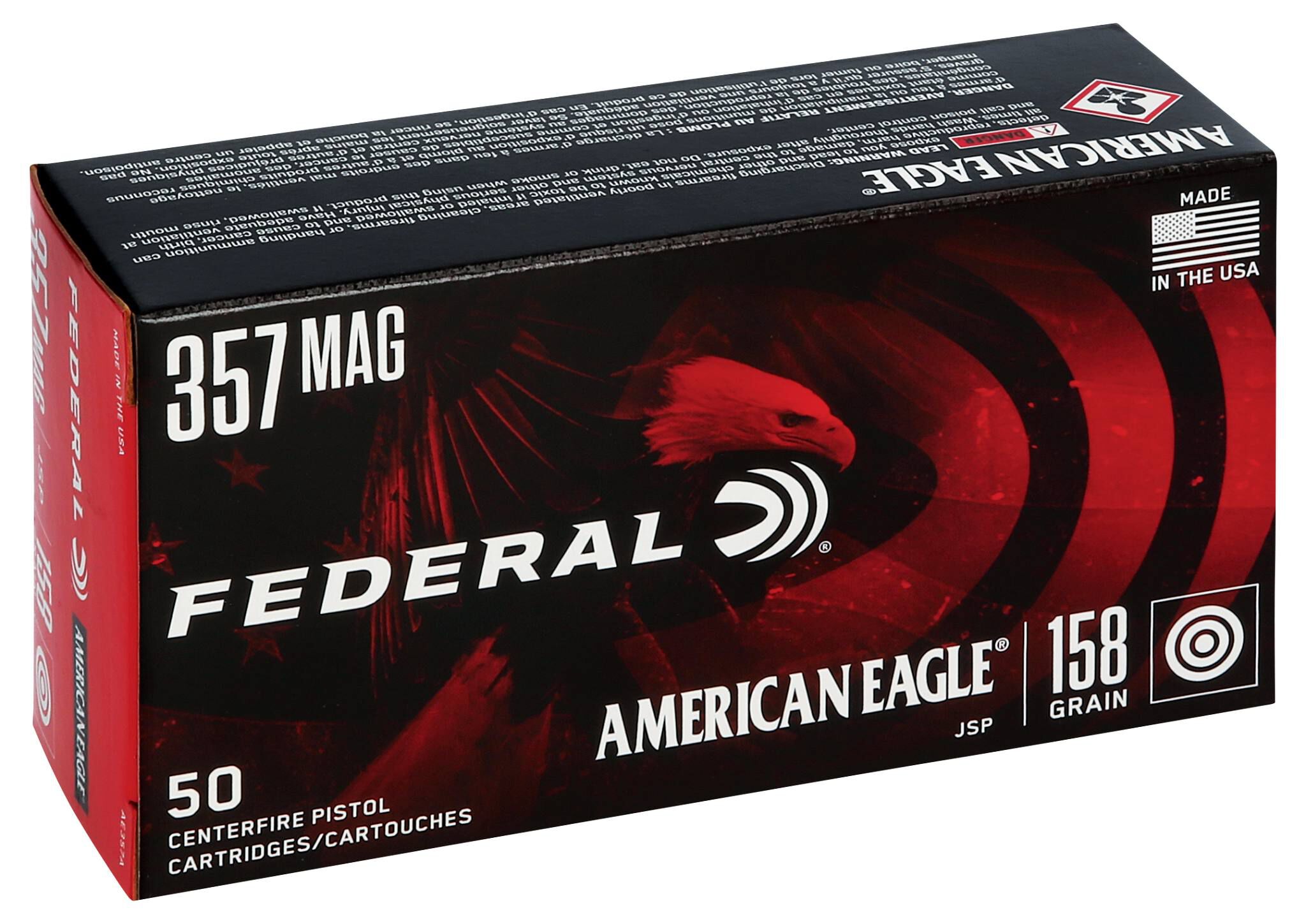 Federal 357 Mag 158gr JSP – Reliable .357 Magnum Range Ammo, 1240 fps, 50 Rounds 2 Federal 357 Mag 158gr JSP – Reliable .357 Magnum Range Ammo, 1240 fps, 50 Rounds - Image 2