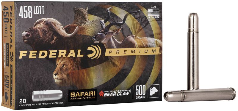 Safari Trophy Bonded Bear Claw, 458 Lott, 500 Grain, Trophy Bonded Bear Claw, 2300 fps
