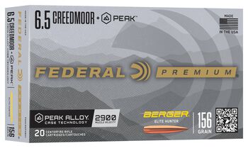 Berger Elite Hunter, 6.5 Creedmoor +Peak, 156 Grain, Berger Elite Hunter, 2900 fps