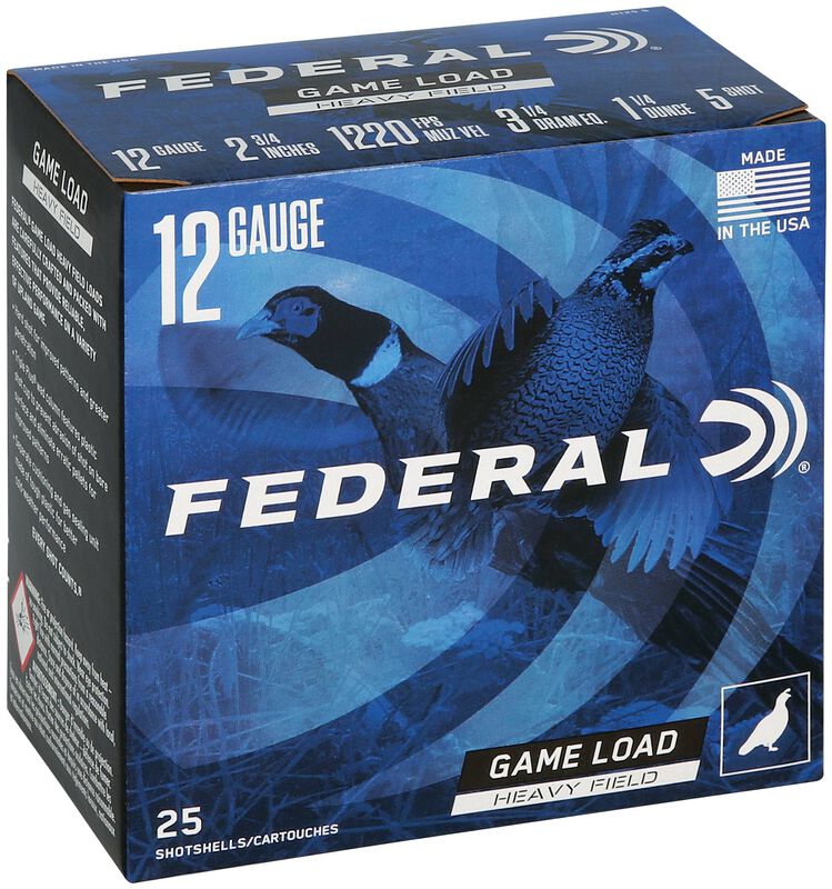 Game Load Upland Heavy Field, 12 Gauge, 5 Shot, 2-3/4 in, 1 1/4 oz, 1220 fps