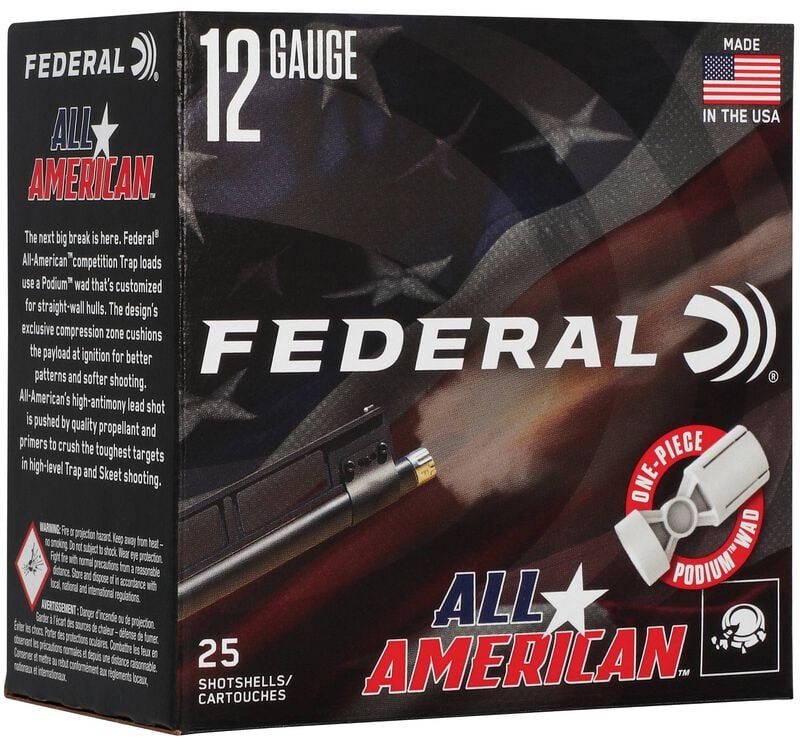 All-American, 12 Gauge, 8 Shot, 2-3/4 in, 1 1/8 oz, 1200 fps