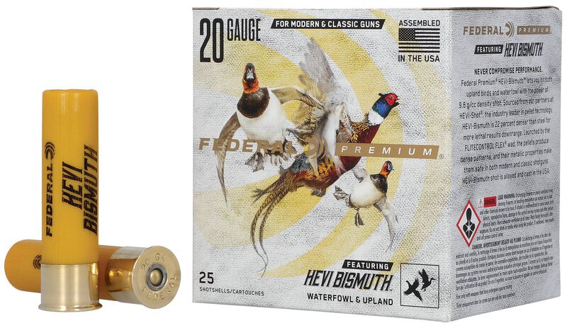 Premium HEVI-Bismuth, 20 Gauge, 5 Shot, 3 in, 1 1/8 oz, 1350 fps