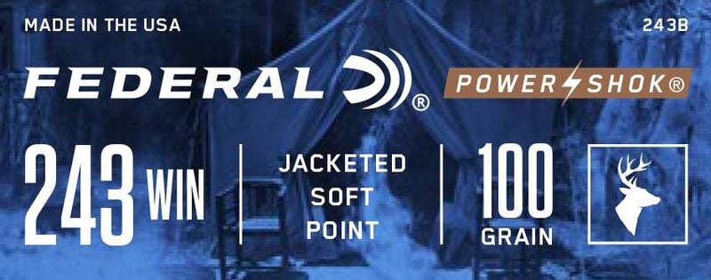 Power-Shok Rifle, 243 Win, 100 Grain, Jacketed Soft Point, 2960 fps