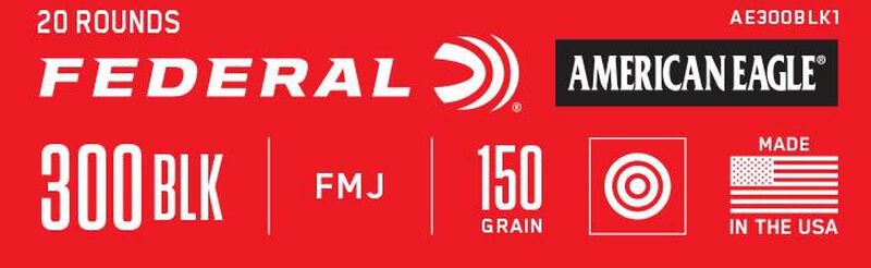 American Eagle Rifle, 300 Blackout, 150 Grain, Full Metal Jacket Boat-Tail, 1900 fps