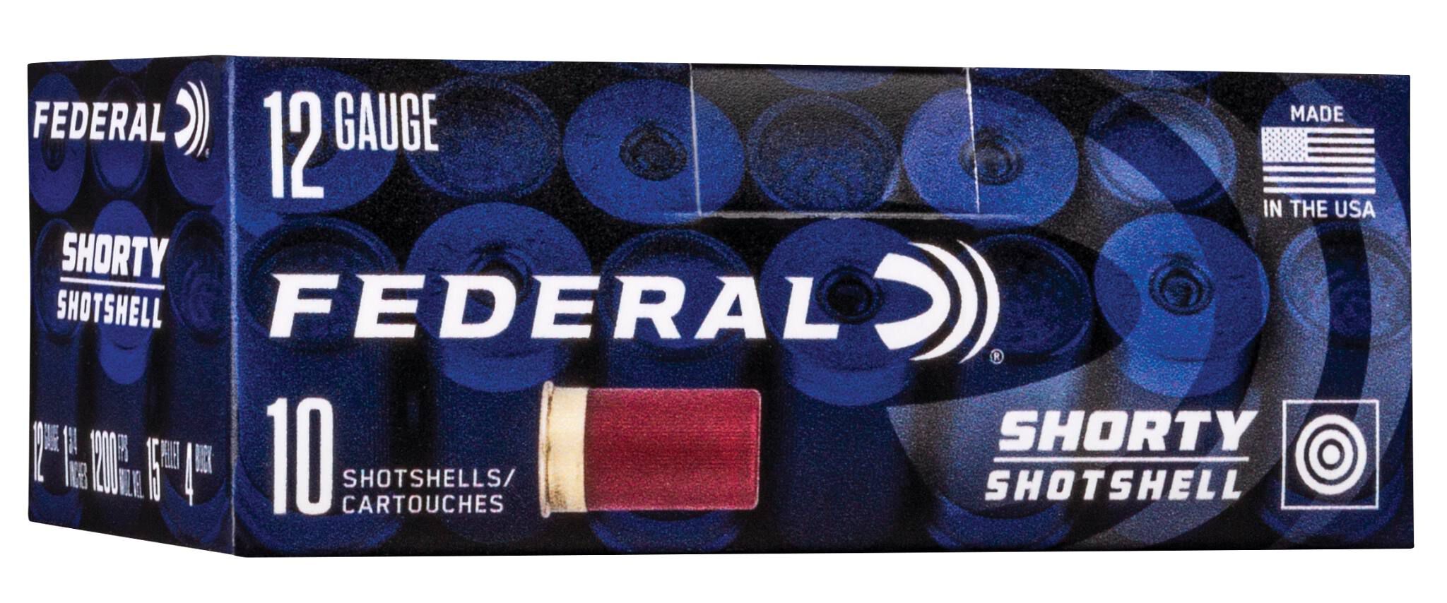 Federal Shorty Shotshell 12ga SH1294B 1-3/4in 15 Pellets #4 Buck – Compact Mini Buckshot Load, 10 Rounds - Image 4